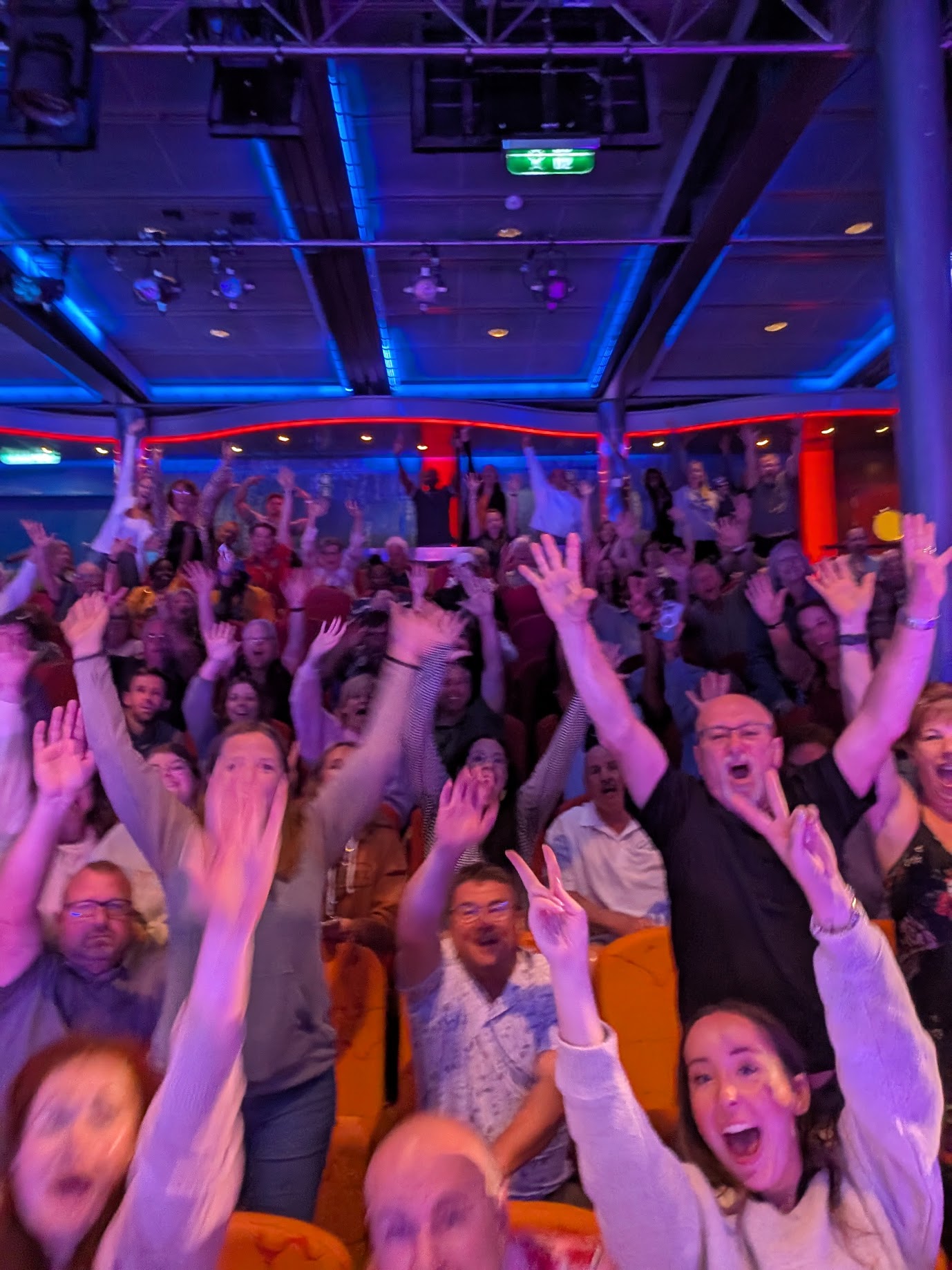 Group on cruise deck